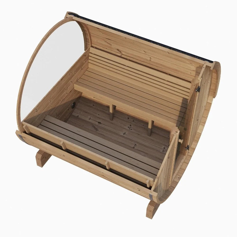 SaunaLife Model E8W Sauna Barrel w/ Rear Window – 6-Person ERGO Series